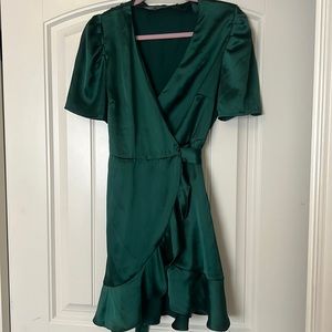 Green mini dress